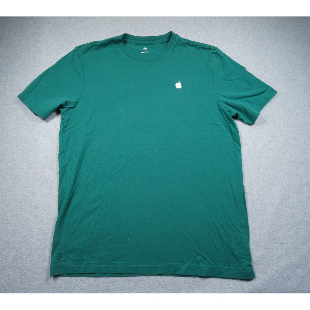 Apple Employee Shirt Mens Medium Green Computer Technology Short Sleeve Tee
